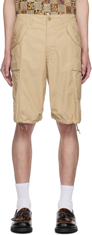 Photo: BEAMS PLUS Beige Military 6 Pocket Shorts