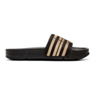 Baja East Black and Gold Fila Edition Drifter Slides