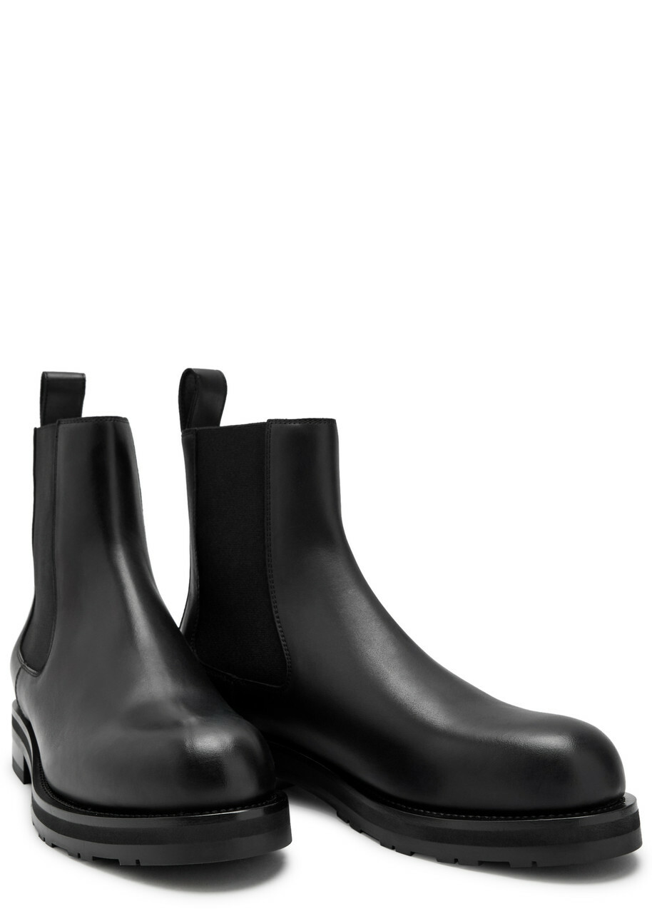 The Row Leather Chelsea Boots Black