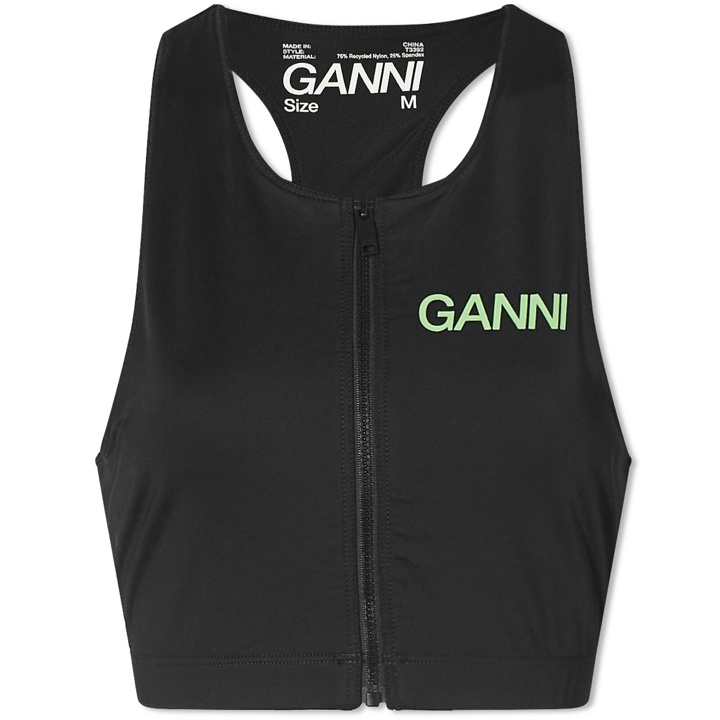 Photo: GANNI Women's Active Racerback Zipper Top in Black