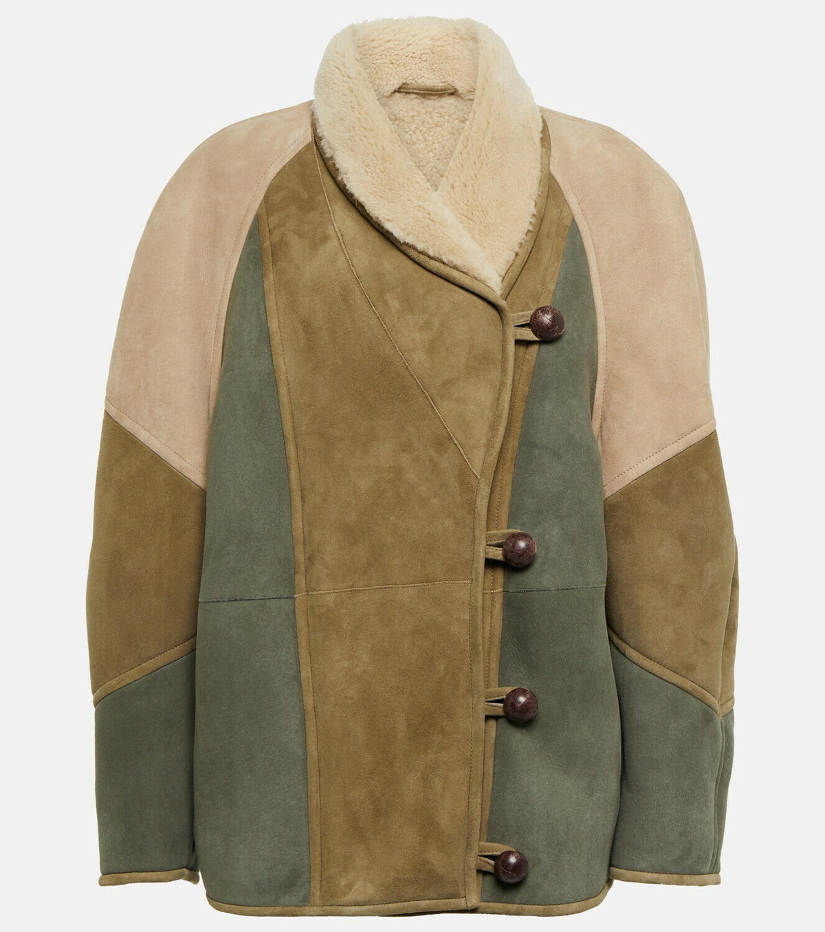 Marant Etoile Abeni shearling-lined suede jacket