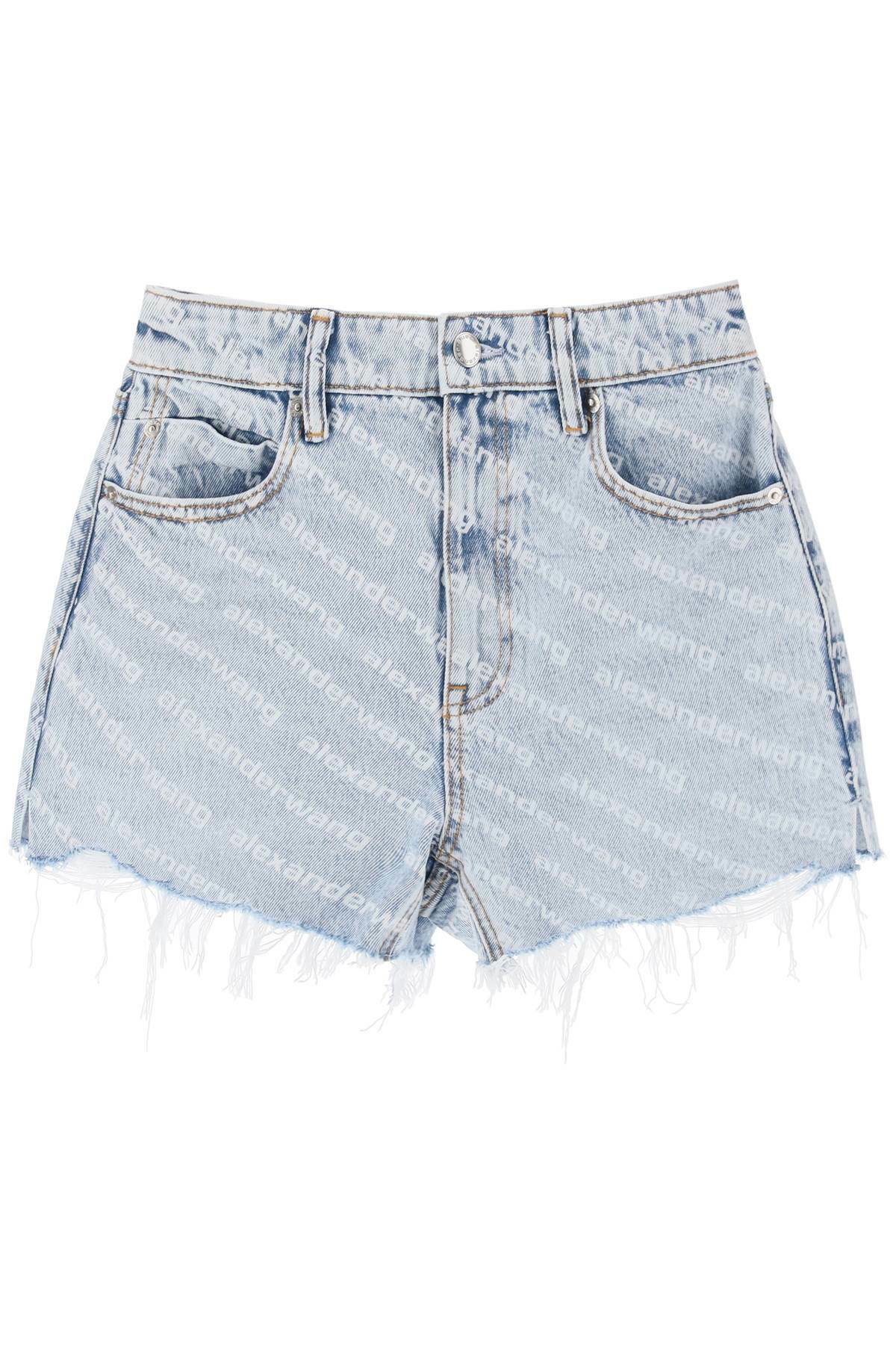ALEXANDER WANG logo printed denim shorts Blue Alexander Wang