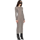 Rick Owens Taupe Tower Rib LS Midi Dress