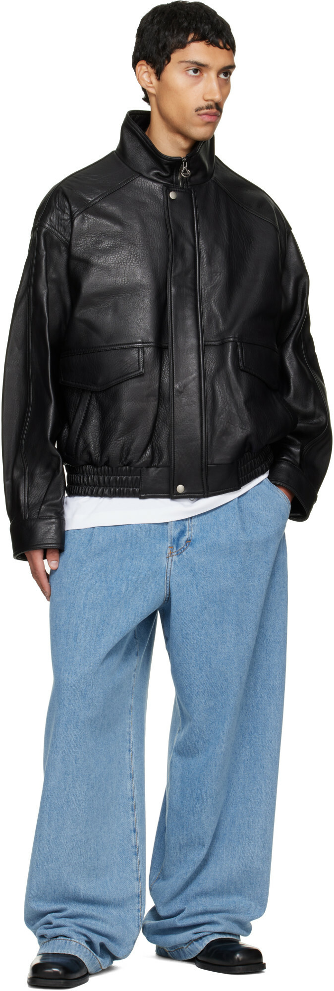 Solid Homme Black Grained Lambskin Jacket