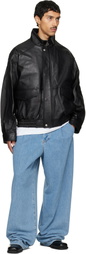 Solid Homme Black Grained Lambskin Jacket