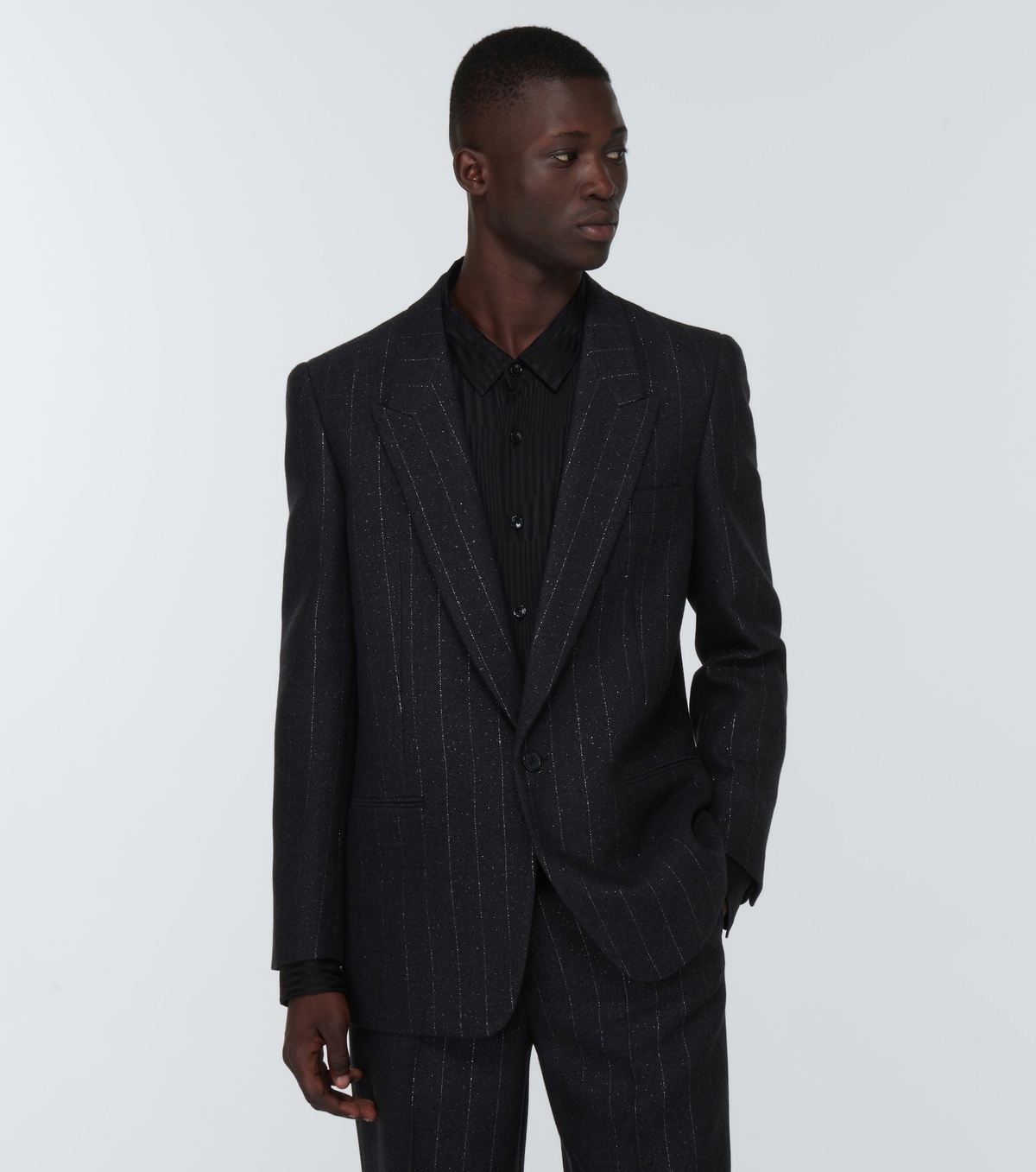 YSL ウールジャケット cardigan jacket in wool in Black | Saint Laurent | YSL EN-US