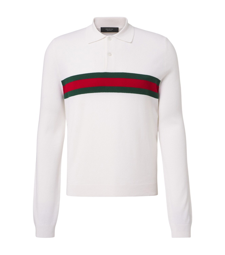 Photo: Gucci Web Stripe cashmere polo shirt