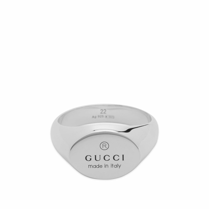Photo: Gucci Oval Tag Ring in Silver