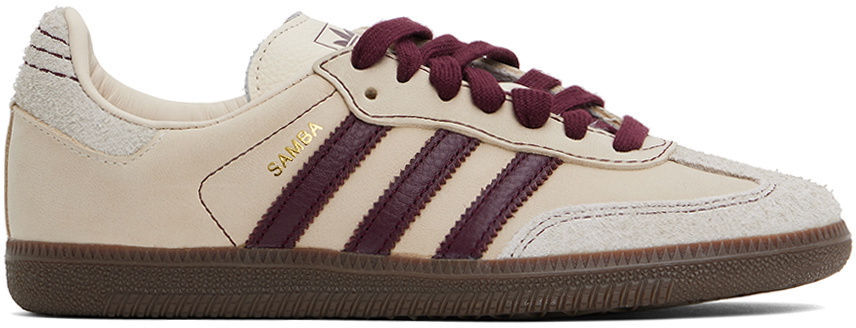 adidas gazelle silver green womens Samba OG Mens Lifestyle Shoes (White/Burgundy/Gum) main image 1