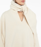 The Attico Tie-neck cotton fleece sweatshirt