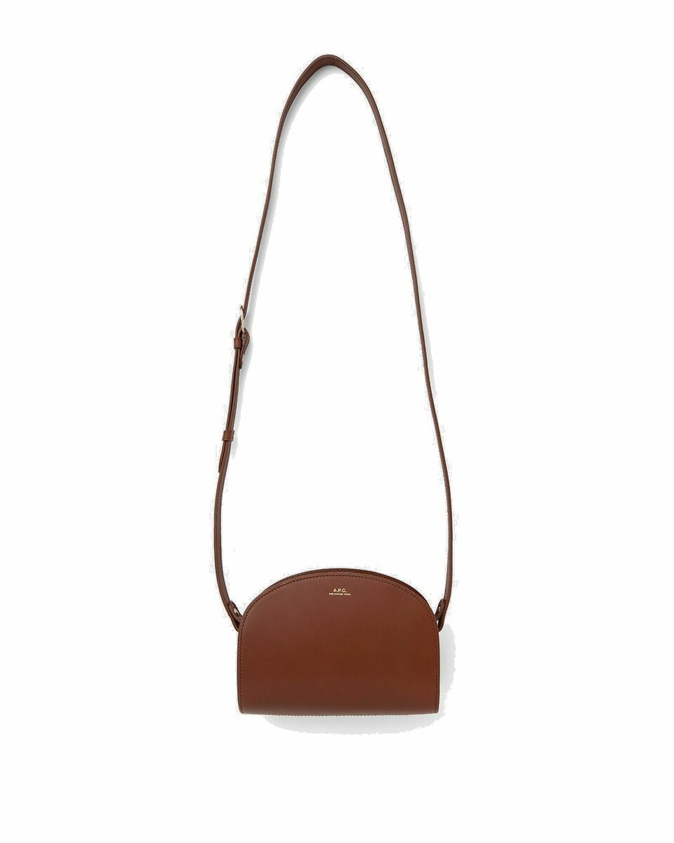 Photo: A.P.C. Sac Demi Lune Mini Brown - Womens - Handbags