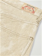 KAPITAL - Magpie Slim-Fit Bootcut Jacquard Jeans - Neutrals