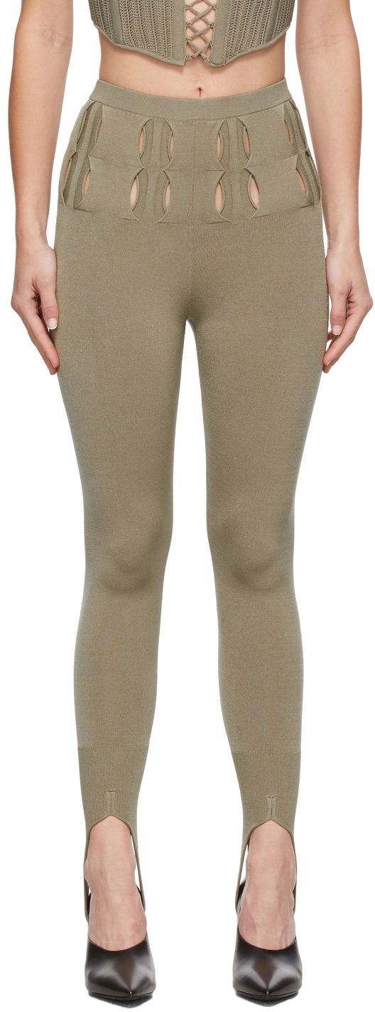 Dion Lee Khaki Double Stirrup Leggings