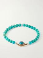 Mikia - Circle 8 Sterling Silver, Turquoise and Shell Beaded Bracelet - Blue