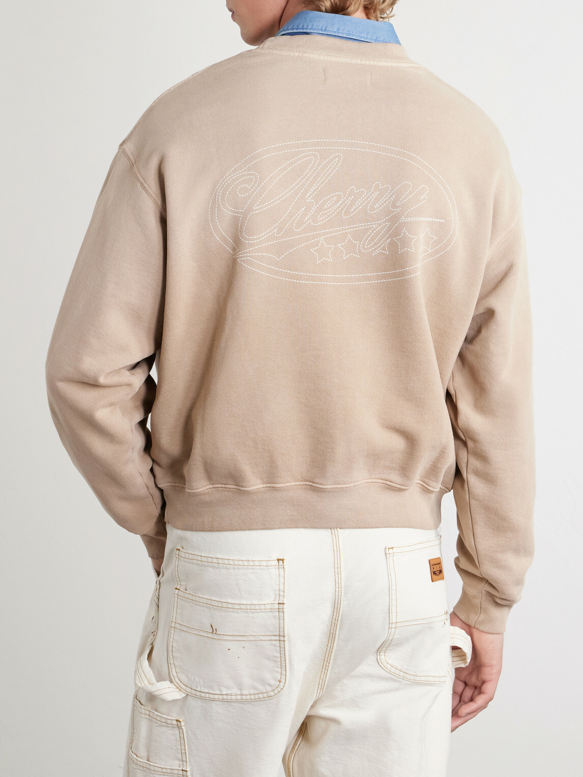 Cherry Los Angeles - Embroidered Cotton-Jersey Sweater - Brown