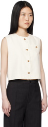 Loulou Studio Off-White Round Neck Vest
