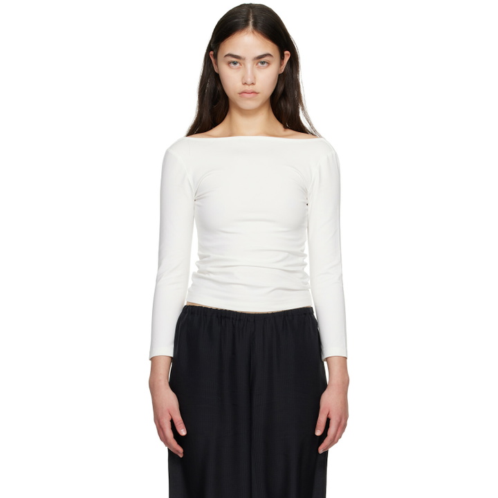 Photo: St. Agni White Soft Jersey Ballerina Long Sleeve T-shirt