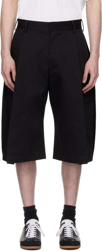 Photo: Seventh Black Bermuda Pleat Shorts