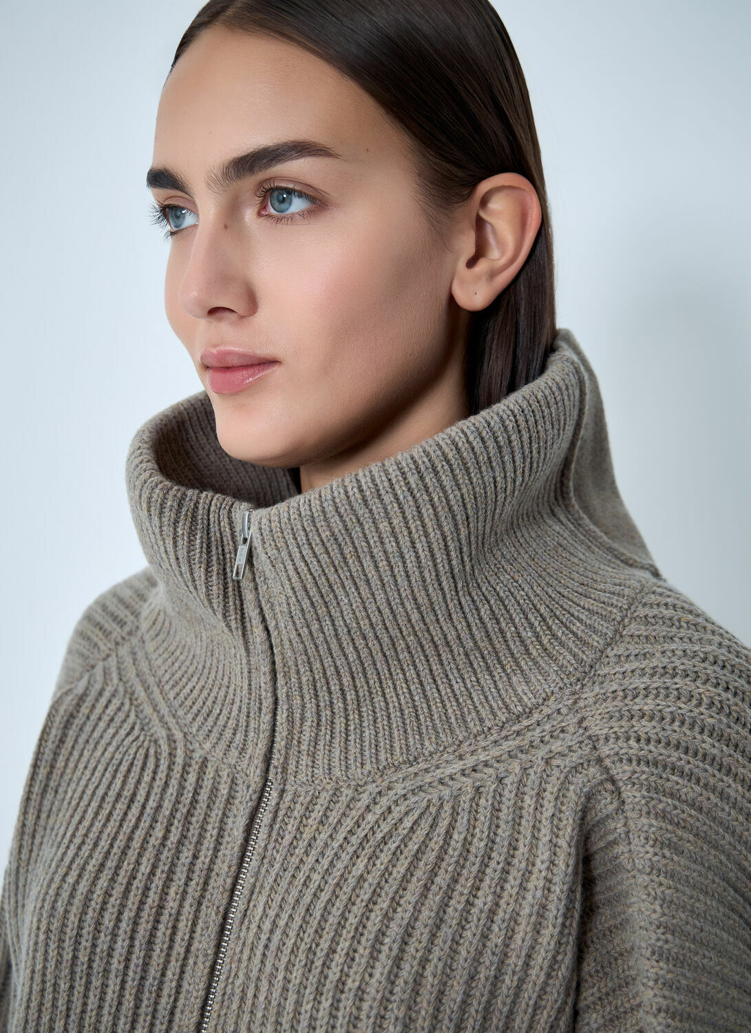 MM6 Maison Margiela Ribbed Zip-Up Cardigan