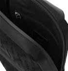 Fendi - Leather-Trimmed Logo-Jacquard Mesh Sling Bag - Black