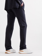 CANALI - Tapered Pleated Cotton-Blend Drawstring Suit Trousers - Blue - IT 50