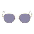 Super Gold and Navy Wire Sunglasses