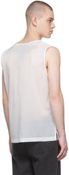 AMOMENTO White Sheer Pocket Tank Top