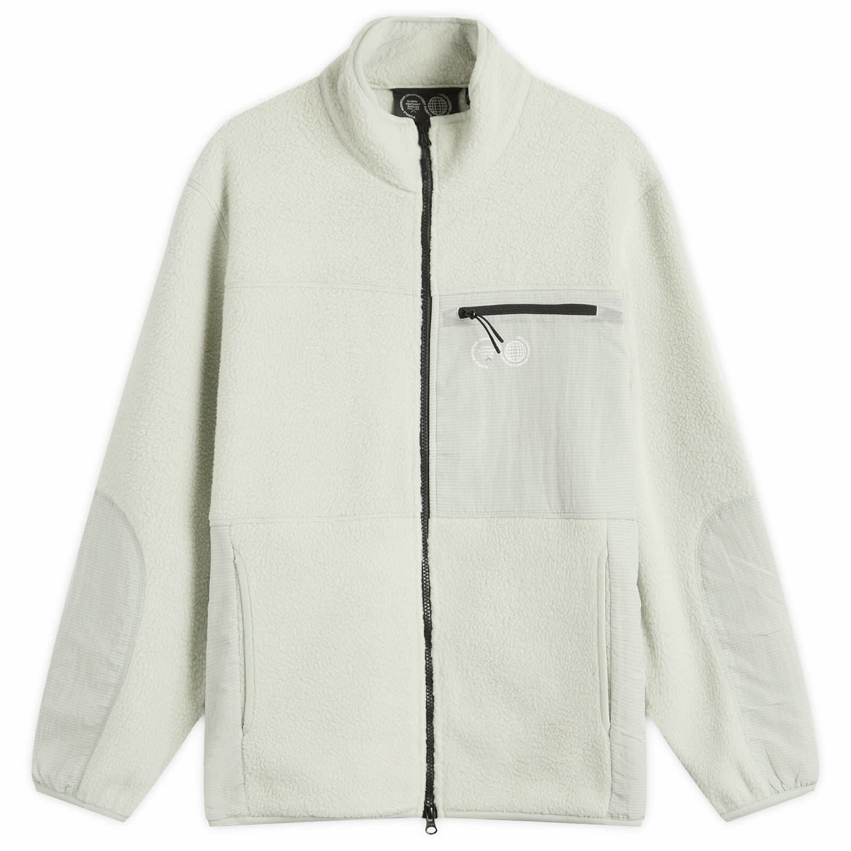 Purple Mountain Observatory Men's Borg Sherpa Fleece Jacket in Light Grey
