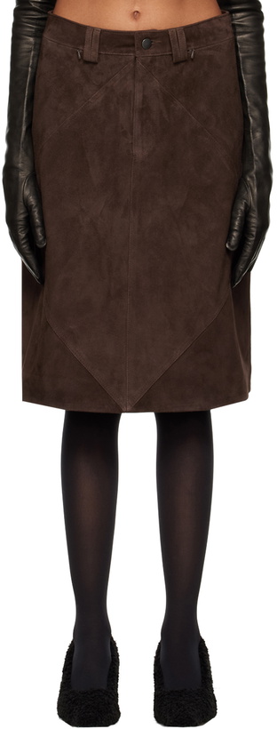 Photo: Maximilian Davis Brown Telford A-Line Midi Skirt