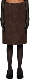 Maximilian Davis Brown Telford A-Line Midi Skirt