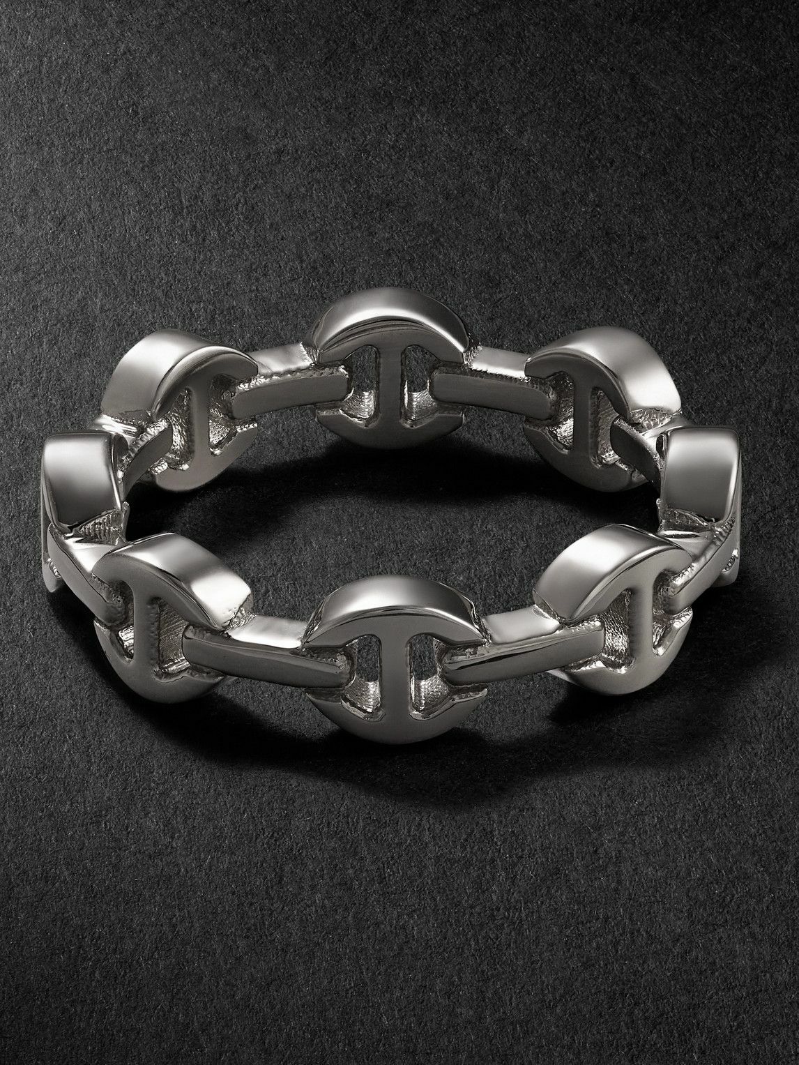 HOORSENBUHS - Dame Tri-Link 18-Karat White Gold Ring - Silver