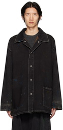 Maison Margiela Black Paint Denim Jacket