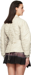 Andersson Bell Off-White Luna Back-Corset Bomber Jacket