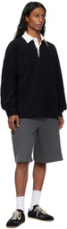 Solid Homme Black Solid Rugby Polo