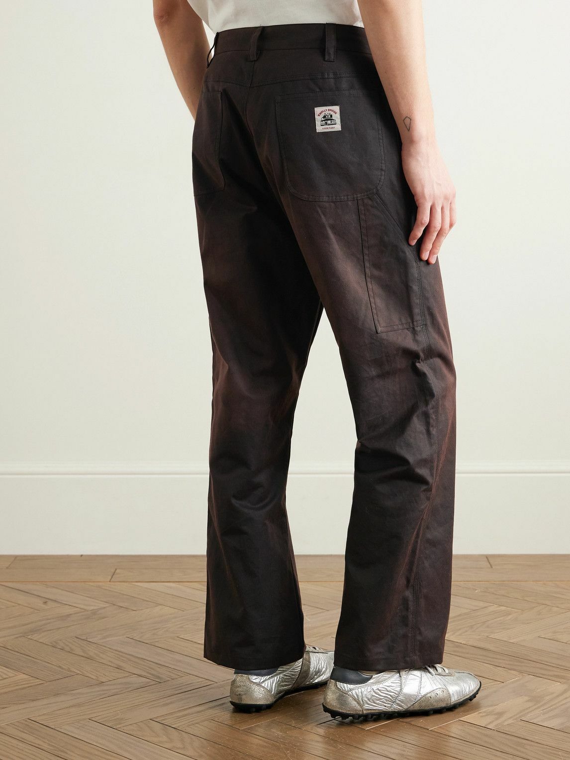 BODE - Knolly Brook Straight-Leg Waxed-Cotton Trousers - Brown