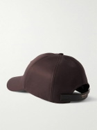 TOM FORD - Leather-Trimmed Logo-Embroidered Cotton-Canvas Baseball Cap - Brown