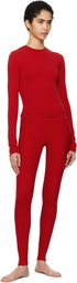 SKIMS Red Cotton Rib Leggings