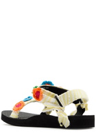 Arizona Love Trekky Striped Floral-appliquéd Sandals Beige