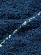 Officine Generale - Marco Striped Cotton-Blend Bouclé Sweater - Blue