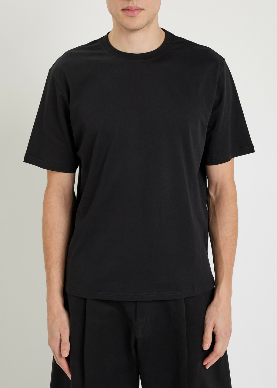 Studio Nicholson Branded Cotton T-shirt Black