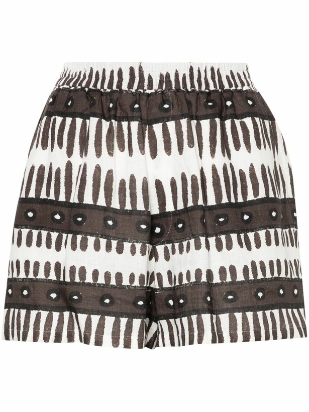 Photo: Maison La Plage Brown Kenya Linen Mini Shorts