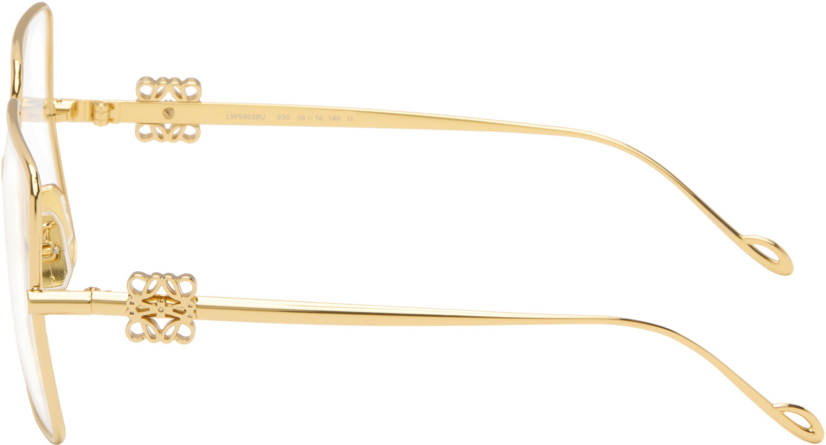 LOEWE Gold Oversize Square Retro Glasses