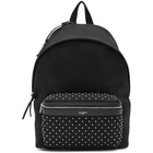 Saint Laurent Black Canvas Studded City Backpack