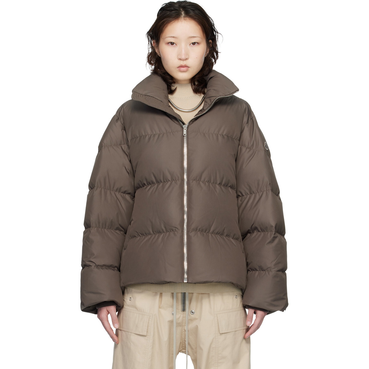 Rick Owens Moncler + Rick Owens Taupe Cyclopic Down Jacket