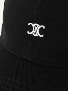 CELINE - Logo-Embroidered Cotton-Gabardine Baseball Cap - Black