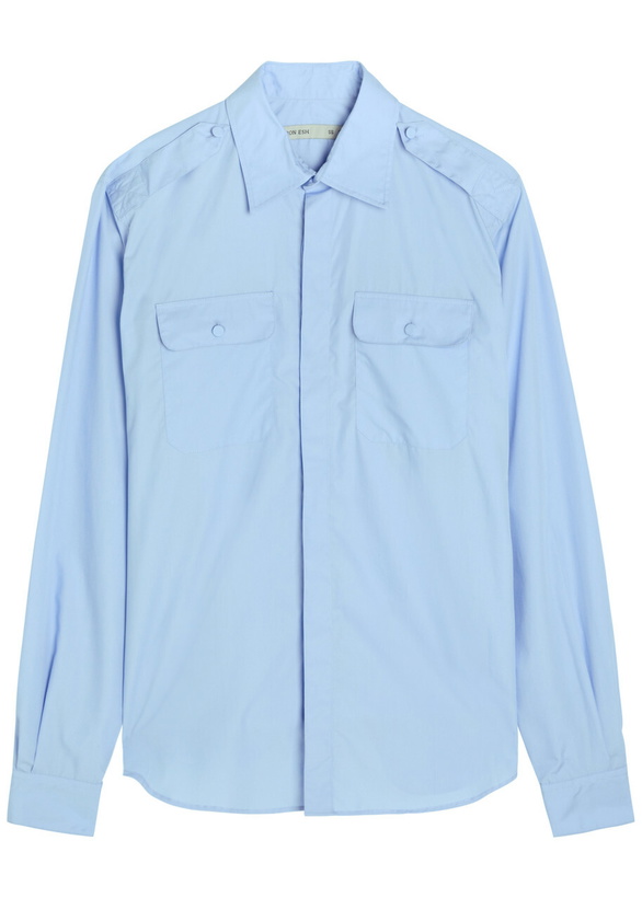 Photo: Aaron Esh Military Cotton-poplin Shirt Blue