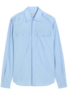 Aaron Esh Military Cotton-poplin Shirt Blue