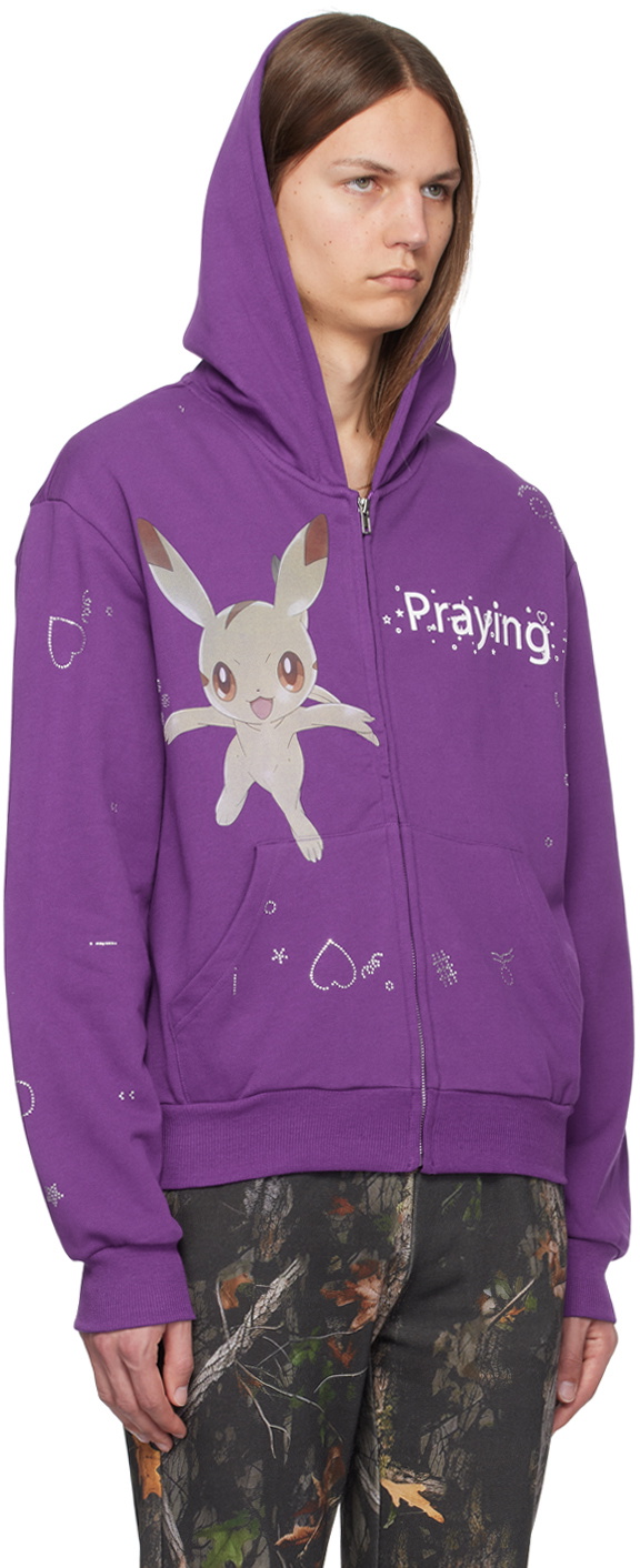 Praying Purple Pocket Creature Hoodie