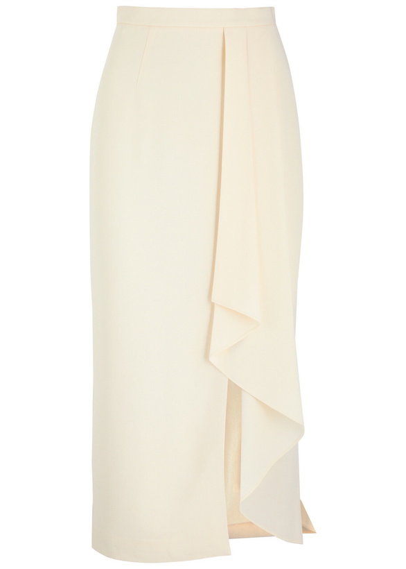 Photo: Roland Mouret Ruffled Cady Midi Skirt Cream