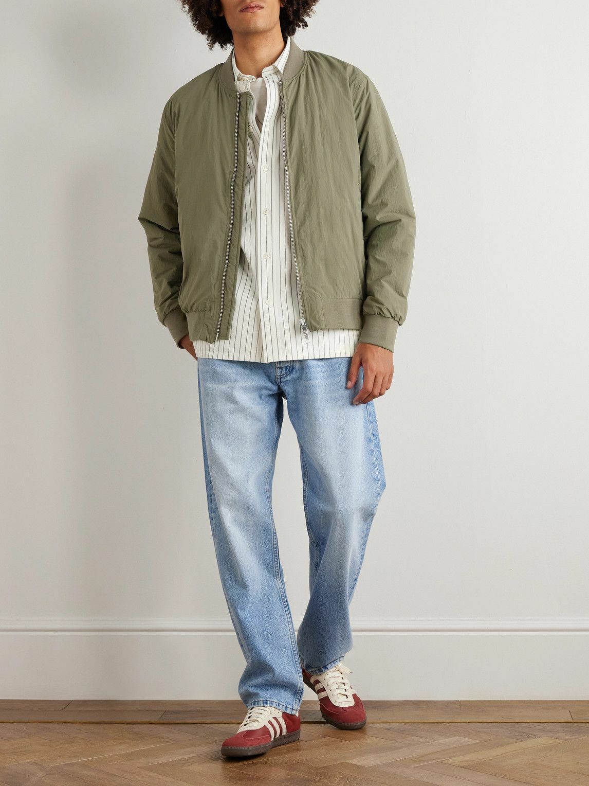 NN07 - Dixon 8280 Padded Recycled-Shell Bomber Jacket - Green